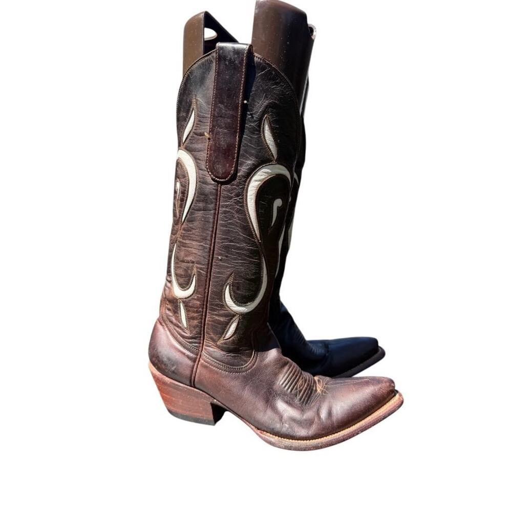 Leddy Vaquero Tall Inlay Western Cowboy Boot Women size 6 B